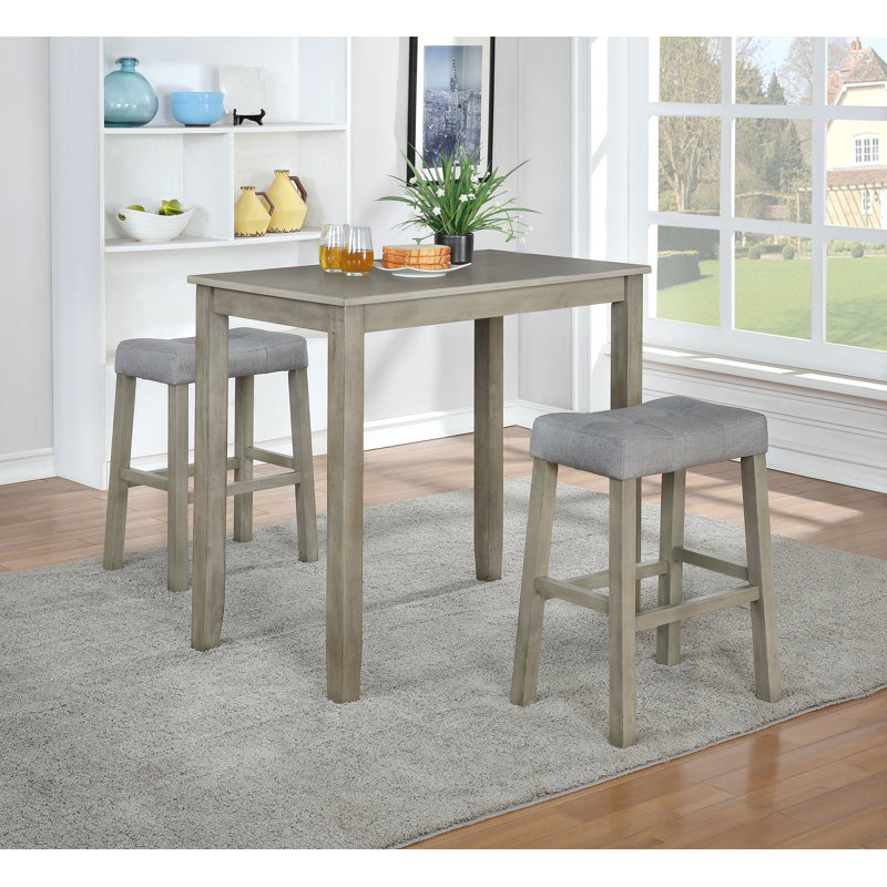 Falmer 3 Piece Counter Height Solid Wood Dining Set & Reviews Joss & Main